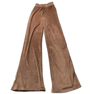 Skims Women's brown coffee velour flare Pants Size XS stretchy waist‎ hi-rise